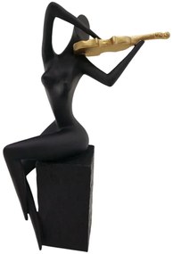 Διακοσμητική Φιγούρα Γυναίκα Με Βιολί 844302 15x8x26cm Black-Gold Ankor Πολυέστερ