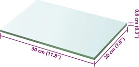 vidaXL Ράφια Πάνελ 2 τεμ. Διάφανα 30 x 20 εκ. Γυάλινα