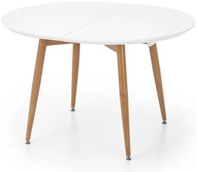 Τραπέζι Houston 567, Άσπρο, Μελί δρυς, 75x100x120cm, Επιμήκυνση, Ινοσανίδες μέσης πυκνότητας, Μέταλλο