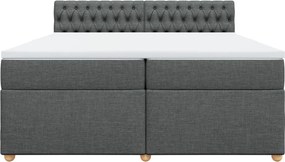 vidaXL Κρεβάτι Boxspring με Στρώμα Σκούρο Γκρι 200x200 εκ. Υφασμάτινο