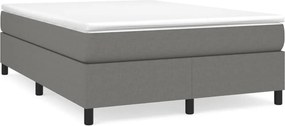 vidaXL Κρεβάτι Boxspring με Στρώμα Σκούρο Γκρι 140x190 εκ. Υφασμάτινο