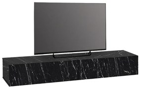 Έπιπλο τηλεόρασης επιτοίχιο Espanse Megapap χρώμα μαύρο εφέ μαρμάρου 241,8x31,7x30εκ.