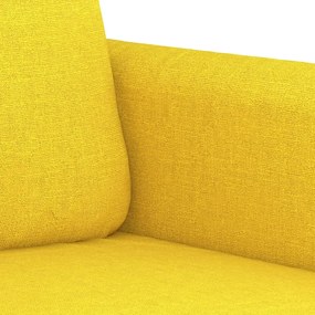 vidaXL Σετ Σαλονιού 2 Τεμαχίων Ανοιχτό Κίτρινο Υφασμάτινο με Μαξιλάρια