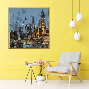 Πίνακας σε Plexiglass με Θέμα &#8220;City&#8221; σε ξύλινη Κορνίζα - 90cmx60cm