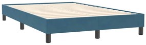 Box Spring Κρεβάτι χωρίς στρώμα Σκούρο μπλε Βελούδινο - Μπλε