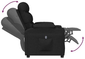 vidaXL Πολυθρόνα Ανακλινόμενη Ηλεκτρική Μαύρη Υφασμάτινη