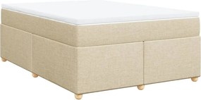 vidaXL Κρεβάτι Boxspring με Στρώμα Κρεμ 160x200 εκ. Υφασμάτινο