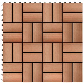 Πλακάκια Deck 22 τεμ. Χρώμα Teak 30 x 30 εκ. 2 μ² από WPC