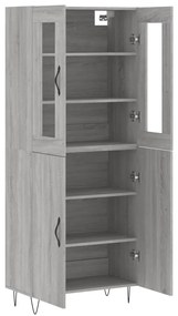 vidaXL Ντουλάπι Γκρι Sonoma 69,5 x 34 x 180 εκ. Επεξεργασμένο Ξύλο