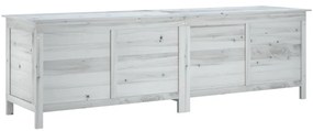 vidaXL Μπαούλο Αποθ. Κήπου Λευκό 198,5x50x56,5εκ Μασίφ Ξύλο Ελάτης