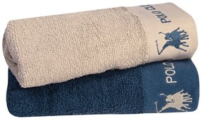 Πετσέτες Προσώπου (Σετ 2τμχ) Greenwich Polo Club 2664 Blue/Ecru 480gsm
