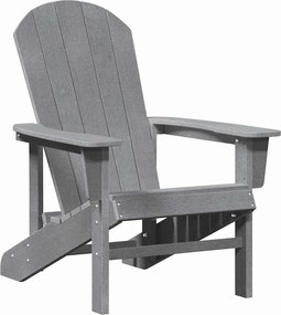 vidaXL Καρέκλα Adirondack Ανοιχτό γκρι HDPE