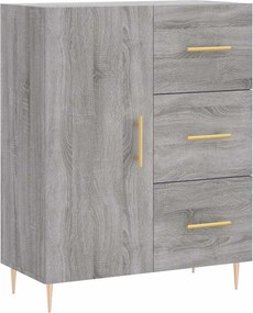 vidaXL Ντουλάπι Γκρι Sonoma 69,5 x 34 x 180 εκ. Επεξεργασμένο Ξύλο