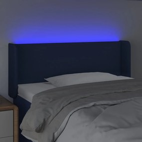 vidaXL Κεφαλάρι Κρεβατιού LED Μπλε 83x16x78/88 εκ. Υφασμάτινο