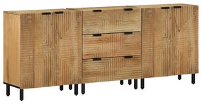 3 τεμαχίων Sideboards καφέ 60x33x75 cm μασίφ ξύλο Mango - Καφέ
