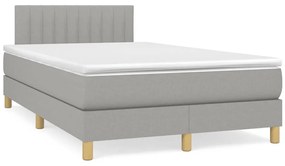 vidaXL Κρεβάτι Boxspring με Στρώμα Ανοιχτό Γκρι 120x190 εκ. Υφασμάτινο