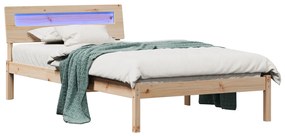 vidaXL Σκελετός Κρεβατιού Καφέ 90 x 190 cm Μασίφ ξύλο πεύκου
