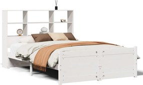 vidaXL Κρεβάτι Βιβλιοθήκη Χωρίς Στρώμα 140x200 εκ Μασίφ Ξύλο Πεύκο