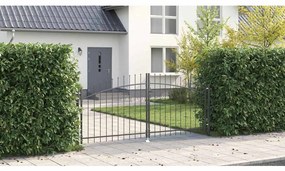 VidaXL Διπλή Πύλη CORONA 299,5 x 174,5 εκ. Κλειδώσιμο Ατσάλι Γκρι