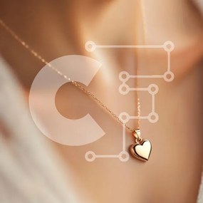 Σετ των 2 Intra Συλλεκτικό Ξύλινο Παζλ Plywood 4mm - Γυναίκα που φορά κολιέ με επιχρυσωμένη καρδιά Σε Ξύλινο Κουτί - Διαστάσεις: 10x10 cm – 25 κομμάτια