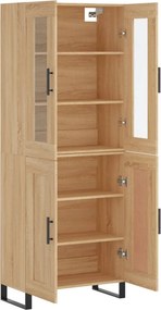 vidaXL Ντουλάπι Sonoma δρυς 69,5 x 34 x 180 εκ. από Επεξεργασμένο Ξύλο