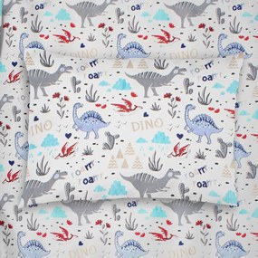 Βρεφική Μαξιλαροθήκη (35x45) Dimcol Dino 309 White-Blue