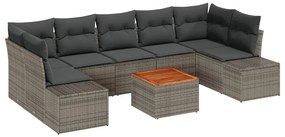 vidaXL Σετ Καναπέ Κήπου 8 pcs Γκρι