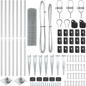 vidaXL Τεντώτο με στήριγμα Ασημί 1,2 x 10 m Ατσάλι