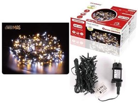 100 Χριστουγεννιάτικα Λαμπάκια LED Θερμό + Ψυχρό Λευκό 8Μ Εξωτερικού χώρου σε Σειρά με Πράσινο Καλώδιο Arrango AN77198
