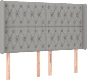 vidaXL Κρεβάτι Boxspring με Στρώμα &amp; LED Αν.Γκρι 140x200εκ. Υφασμάτινο