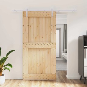 vidaXL Συρόμενη Πόρτα Φυσικό και Λευκό 100 x 210 cm