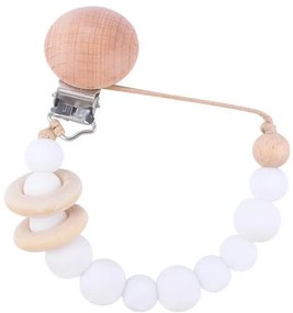 Κλιπ Πιπίλας Λευκό με διπλό δακτύλιο