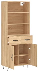 vidaXL Ντουλάπι Sonoma δρυς 69,5 x 34 x 180 εκ. από Επεξεργασμένο Ξύλο