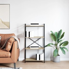 vidaXL Βιβλιοθήκη Sonoma Δρυς 60 x 30 x 118 εκ MDF και Χάλυβας
