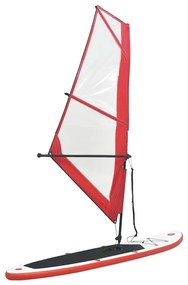 vidaXL Σανίδα SUP Φουσκωτή Σετ Κόκκινο / Λευκό με Πανί