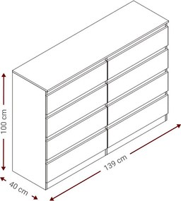 Συρταριέρα Juniper 8S-Leuko