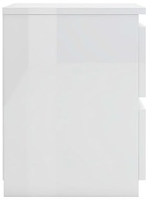 vidaXL Κομοδίνο Γυαλιστερό Λευκό 30 x 30 x 40 εκ. από Μοριοσανίδα