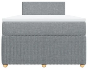 Κρεβάτι Boxspring με Στρώμα Ανοιχτό Γκρι 120x200 εκ. Υφασμάτινο - Γκρι