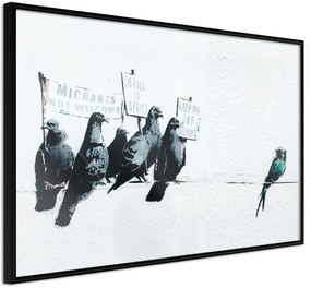 Αφίσα - Banksy: Pigeons - 90x60 - Μαύρο - Χωρίς πασπαρτού