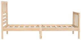 vidaXL Πλαίσιο Κρεβατιού 75 x 190 εκ. από Μασίφ Ξύλο Small Single