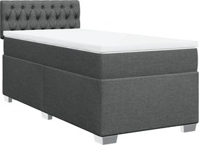 vidaXL Κρεβάτι Boxspring με Στρώμα Σκούρο Γκρι 80x200 εκ. Υφασμάτινο