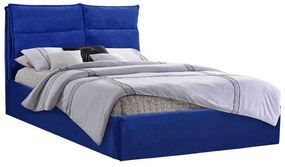 Κρεβάτι Royalty HM563.08 160Χ200cm Blue Queen Size Βελούδο