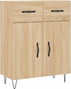 vidaXL Ντουλάπι Sonoma δρυς 69,5 x 34 x 180 εκ. από Επεξεργασμένο Ξύλο
