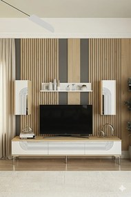 Stewehome Σετ μοντέρνας σύνθεσης τηλεόρασης με ράφι 180x30x41 cm