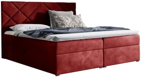 Επενδυμένο κρεβάτι Box 3-Kokkino-140 x 200