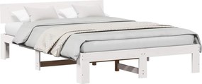 VidaXL Σκελετός Κρεβατιού Λευκό 150 x 200 cm Στερεά ξυλεία πεύκου
