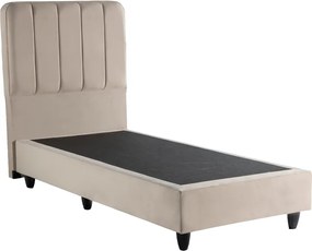 Κρεβάτι μονό Lunda pakoworld κρεμ βελούδο 90x200εκ