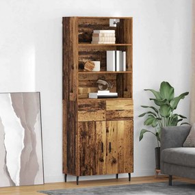 vidaXL Highboard 2 pcs Παλιό Ξύλο 69,5 x 32,5 x 180 εκ