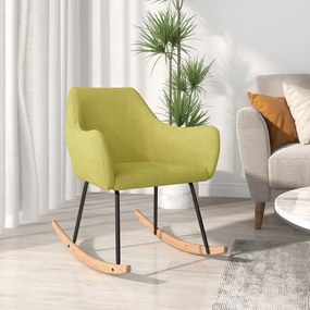 vidaXL Κουνιστή Πολυθρόνα Πράσινη Υφασμάτινη