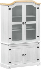 vidaXL Βιτρίνα Λευκό 103.5 x 42 x 180 εκ Στερεά ξυλεία πεύκου